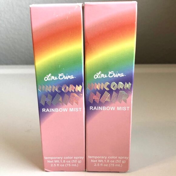 NWT LIME CRIME 2 pk Unicorn Hair Rainbow Temporary Color Mist Stormy & Sweet Tea - Picture 3 of 6